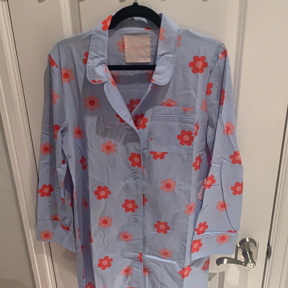 Cozy Ban.do button-down pajama dress. NWT!